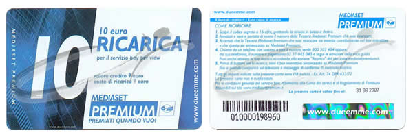 Ricarica mediaset premium 10 euro