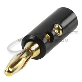 Black banana plug goldplated