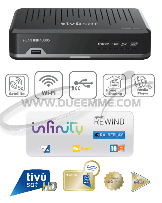 i-CAN 4000S Satellitare HD con Wi-Fi integrato